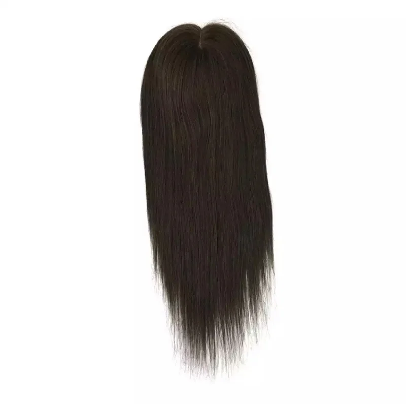 Human - hair clip - in hair extensions for a natural and luxurious lookLuxury Silk Base Dark Brown Color #2 Straight With Clip In Human Hair Topper Wig For Women 150% Virgin Cuticle Remy Hairpieces Toupee Human - hair clip - in hair extensions for a natural and luxurious lookLuxury Silk Base Dark Brown Color #2 Straight With Clip In Human Hair Topper Wig For Women 150% Virgin Cuticle Remy Hairpieces Toupee