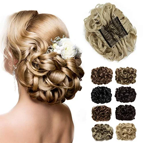 Hair buns for a child's birthday partyMessy Bun Chignon Hairpiece