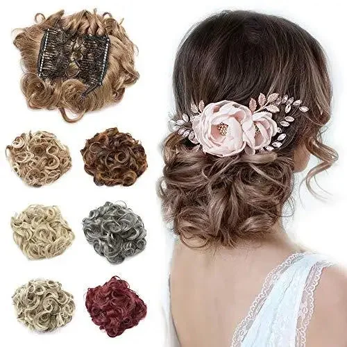 Hair buns for a beauty pageantMessy Curly Bun with Combs