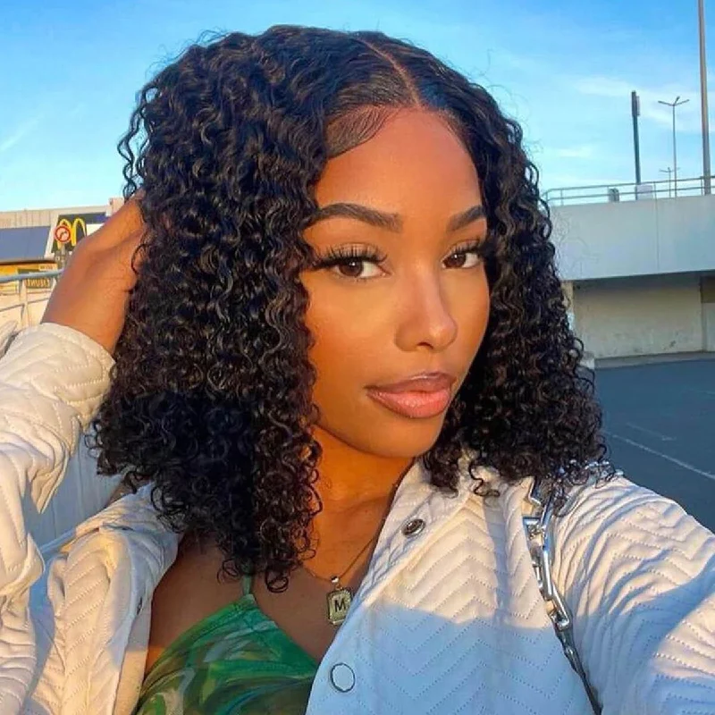 Curly wig with a side - part for a more flattering lookNew Arrival- Double Drawn 2×6 Closure Jerry Curly Wig 14" Curly wig with a side - part for a more flattering lookNew Arrival- Double Drawn 2×6 Closure Jerry Curly Wig 14"