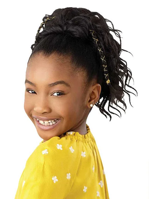 Hair buns for a night out at the clubOutre Lil Looks Premium Synthetic Drawstring Ponytail - GOLD ACCENTED NATURAL WAVE 12 Hair buns for a night out at the clubOutre Lil Looks Premium Synthetic Drawstring Ponytail - GOLD ACCENTED NATURAL WAVE 12