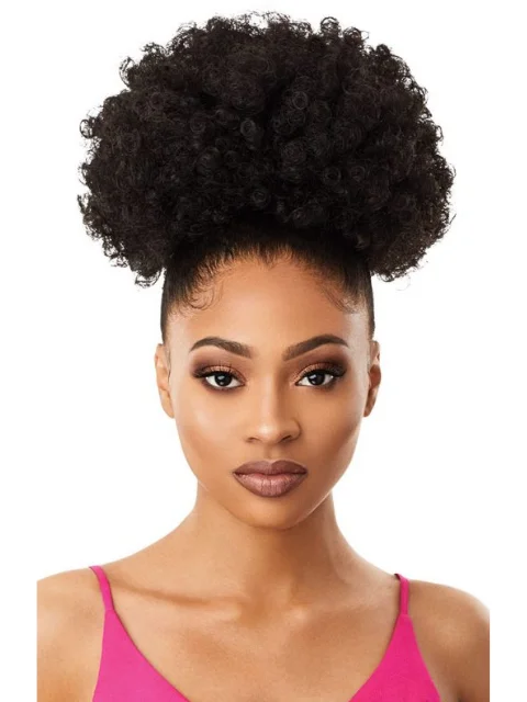 High - top hair buns for a trendy and youthful styleOutre Pretty Quick Ponytail - AFRO MEDIUM High - top hair buns for a trendy and youthful styleOutre Pretty Quick Ponytail - AFRO MEDIUM