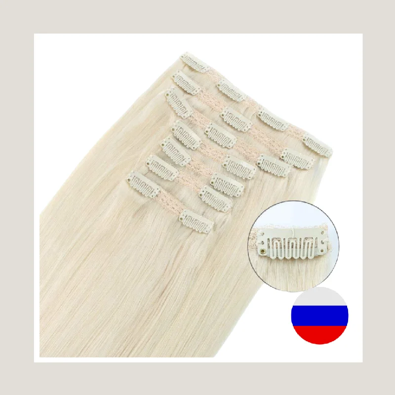 Clip - in hair extensions with a middle - part for a classic and elegant styleRussian Virgin Remy Human Hair, Clip-in Hair Extensions Clip - in hair extensions with a middle - part for a classic and elegant styleRussian Virgin Remy Human Hair, Clip-in Hair Extensions
