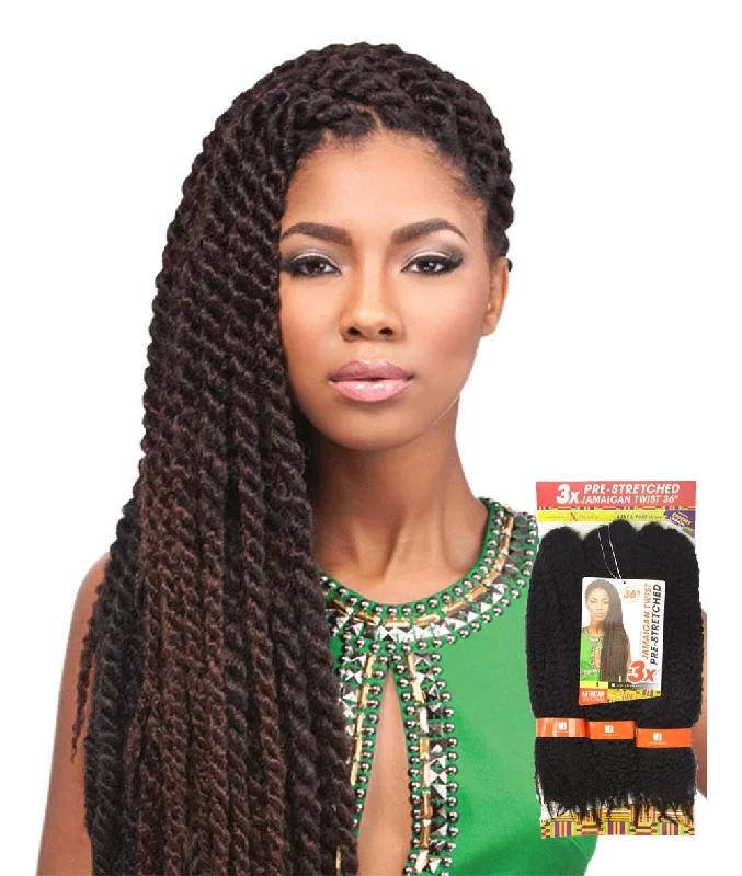 Braid & Plait Hair Extensions with a Straight End for a Sleek AppearanceSensationnel African Collection 3X Jamaican Twist Pre-Stretched 36" Braid & Plait Hair Extensions with a Straight End for a Sleek AppearanceSensationnel African Collection 3X Jamaican Twist Pre-Stretched 36"
