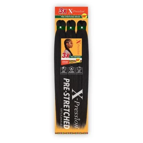 Short - Length Braid & Plait Hair Extensions for a Low - Maintenance and Edgy LookSensationnel African Collection 3X X-Pression Pre-Stretched Braid 58" Short - Length Braid & Plait Hair Extensions for a Low - Maintenance and Edgy LookSensationnel African Collection 3X X-Pression Pre-Stretched Braid 58"