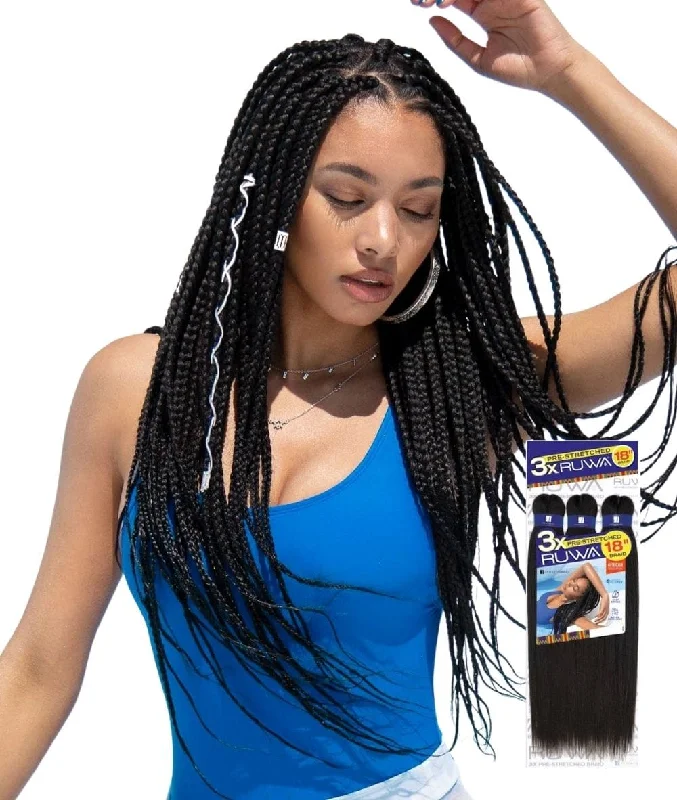 Long - Length Braid & Plait Hair Extensions for a Dramatic and Glamorous StyleSensationnel African Collection - Ruwa 3X Pre-Stretched Braid 18" Long - Length Braid & Plait Hair Extensions for a Dramatic and Glamorous StyleSensationnel African Collection - Ruwa 3X Pre-Stretched Braid 18"