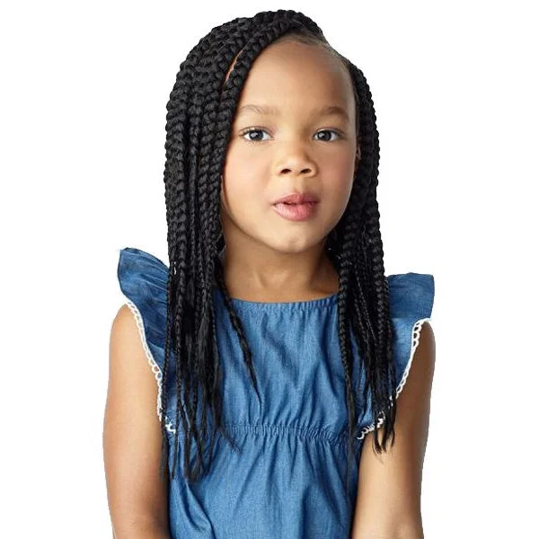 Box Braid & Plait Hair Extensions in a Jet - Black Color for a Classic AppearanceSENSATIONNEL SYNTHETIC KIDS 3X RUWA PRE-STRETCHED BRAID 12' [SB3RWK12]