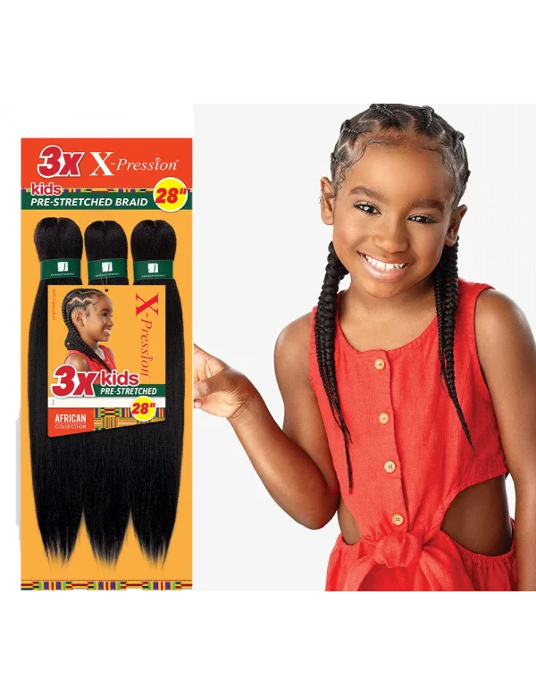 Sew - in Braid & Plait Hair Extensions for a Long - Lasting and Secure StyleSensationnel X-Pression 3X Pre-Streched Braid 28" Sew - in Braid & Plait Hair Extensions for a Long - Lasting and Secure StyleSensationnel X-Pression 3X Pre-Streched Braid 28"