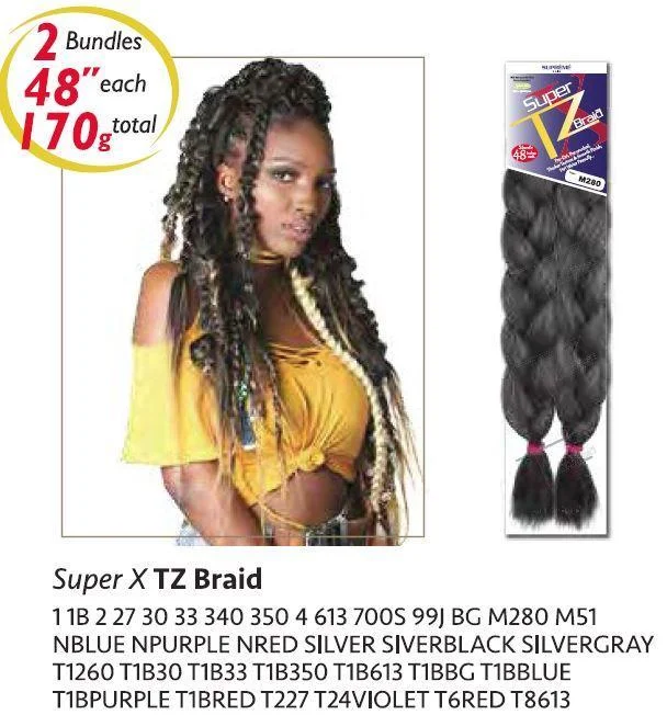 Cornrow Braid & Plait Hair Extensions with a Middle - Part for a Stylish LookSUPER X “TZ” BRAID Cornrow Braid & Plait Hair Extensions with a Middle - Part for a Stylish LookSUPER X “TZ” BRAID