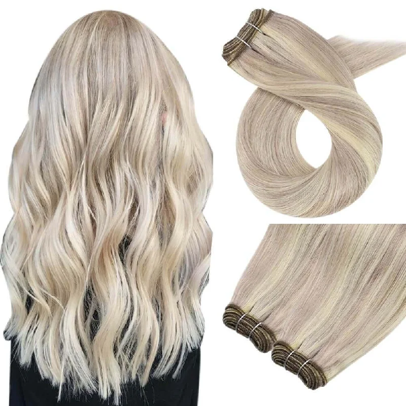 Clip - in hair extensions with a straight texture for a sleek and seamless blend[US] Moresoo Highlight Virgin Bundles Sew In Weft Human Hair Extensions (#18/613)