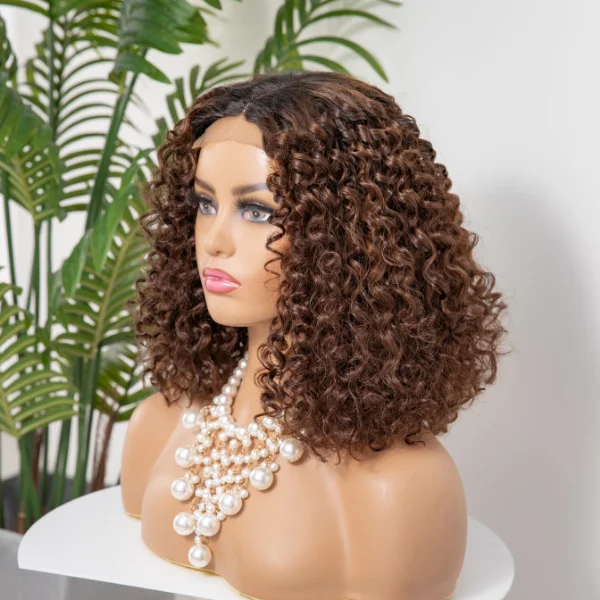 Curly wig with a side - swept bang for a sophisticated lookWig Mercy - Full Curly Brown Ombre Compact Closure /13X4 Frontal Lace Wig Curly wig with a side - swept bang for a sophisticated lookWig Mercy - Full Curly Brown Ombre Compact Closure /13X4 Frontal Lace Wig