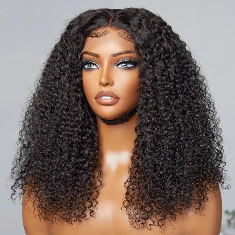 Curly wig with a middle - part for a classic and elegant styleWig Anne - Natural Bouncy Fluffy Jerry Curl 13x4 Frontal Lace Wig 18" Curly wig with a middle - part for a classic and elegant styleWig Anne - Natural Bouncy Fluffy Jerry Curl 13x4 Frontal Lace Wig 18"