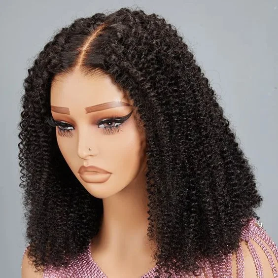 Virgin - human - hair curly wig for the highest qualityReady to Go Bouncy small kinky Curly Glueless 5x5 Closure HD Lace Wig 14" Virgin - human - hair curly wig for the highest qualityReady to Go Bouncy small kinky Curly Glueless 5x5 Closure HD Lace Wig 14"