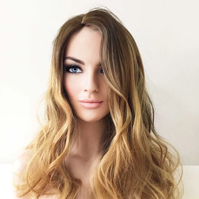 Curly wig with a 220 - density for an extra - full appearanceWomen Blonde Ombre Long Curly Side Part Wig Curly wig with a 220 - density for an extra - full appearanceWomen Blonde Ombre Long Curly Side Part Wig