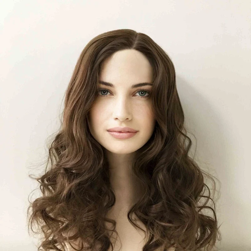 Curly wig with a 220 - density for an extra - full appearanceWomen Chocolate Dark Brown Long Curly Wavy Fluffy Side Part Synthetic Wig Curly wig with a 220 - density for an extra - full appearanceWomen Chocolate Dark Brown Long Curly Wavy Fluffy Side Part Synthetic Wig