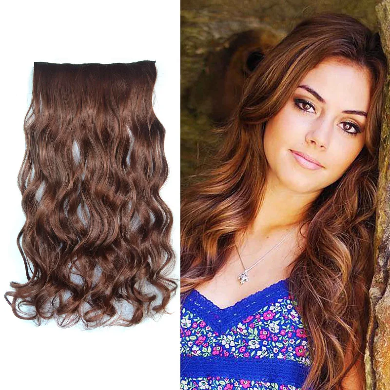 Ombre curly wig with a seamless color blendWomen Clip In 3/4 Full Head Long Curly Synthetic Hair Extensions 5 Clips 24" Ombre curly wig with a seamless color blendWomen Clip In 3/4 Full Head Long Curly Synthetic Hair Extensions 5 Clips 24"