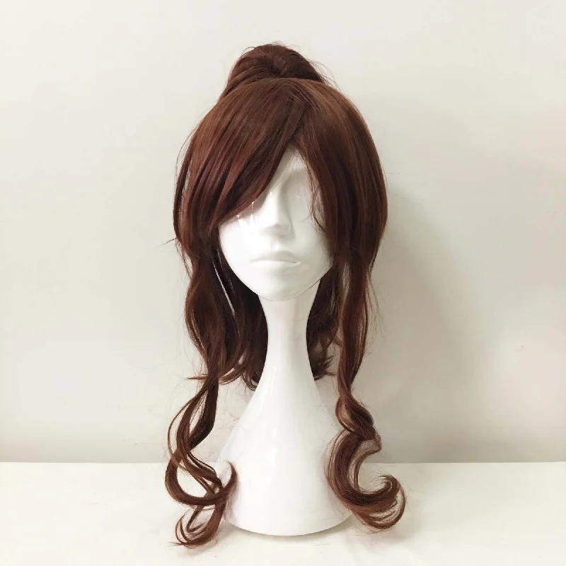 Curly wig with a side - swept bang for a sophisticated lookWomen Dark Brown Long Curly Detachable Ponytail Fringe Bangs Cosplay Wig Curly wig with a side - swept bang for a sophisticated lookWomen Dark Brown Long Curly Detachable Ponytail Fringe Bangs Cosplay Wig