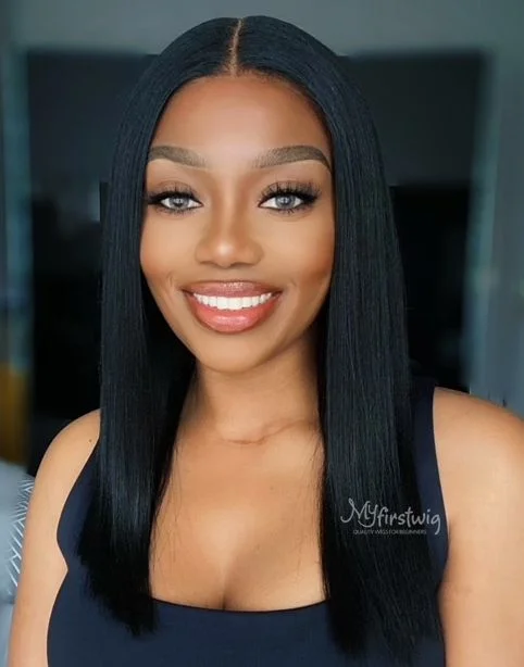 Adjustable - cap glueless wig for a comfortable fit14-18 Inch Mid-Length Straight Glueless Human Hair Lace Wig / Closure Wig - CBS021 Adjustable - cap glueless wig for a comfortable fit14-18 Inch Mid-Length Straight Glueless Human Hair Lace Wig / Closure Wig - CBS021