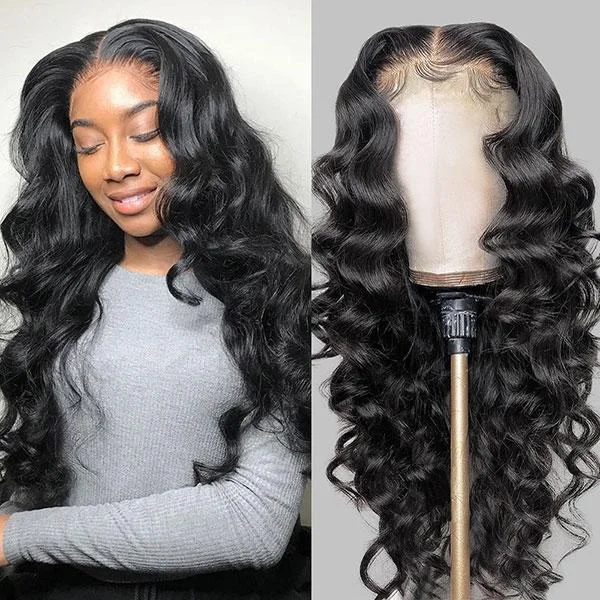Glueless wig with a wavy texture for a beachy look4x4 5x5 Glueless Lace Wigs Pre Plucked Loose Wave Ready to Wear Human Hair Wigs Glueless wig with a wavy texture for a beachy look4x4 5x5 Glueless Lace Wigs Pre Plucked Loose Wave Ready to Wear Human Hair Wigs