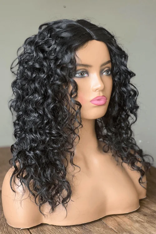 Glueless synthetic wig with a heat - resistant formula22inch Curly Synthetic Hair Wig Natural Black Glueless synthetic wig with a heat - resistant formula22inch Curly Synthetic Hair Wig Natural Black