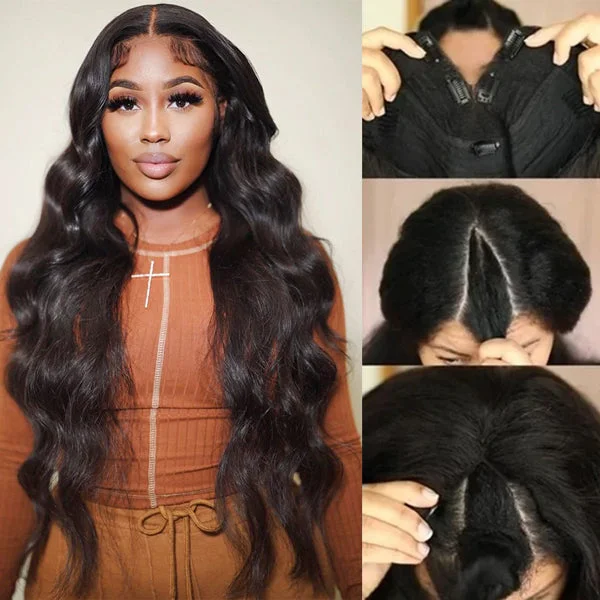 Glueless wig with a curly texture for a bold and stylish choiceGlueless V Part Wig Body Wave Human Hair Wigs Beginner Friendly Upgraded Durable V Shape Wig Glueless wig with a curly texture for a bold and stylish choiceGlueless V Part Wig Body Wave Human Hair Wigs Beginner Friendly Upgraded Durable V Shape Wig