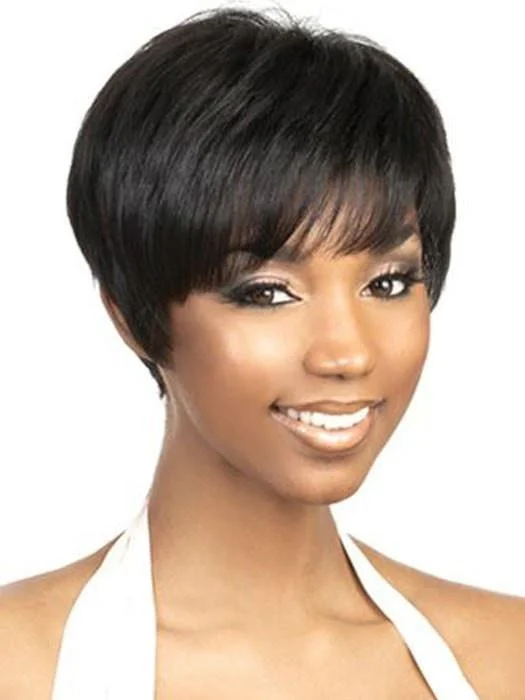Medium - length wig with a heat - resistant formula for easy styling at homeH-Bom by Motown Tress | Short Human Hair Wig Medium - length wig with a heat - resistant formula for easy styling at homeH-Bom by Motown Tress | Short Human Hair Wig
