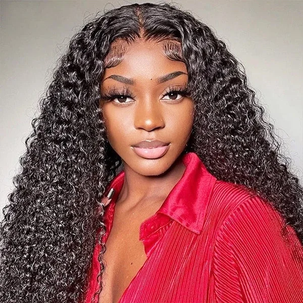 Adjustable - cap glueless wig for a comfortable fitKinky Curly 4x4 HD Glueless Lace Closure Wig Pre Cut Wear & Go Curly Human Hair Wigs Adjustable - cap glueless wig for a comfortable fitKinky Curly 4x4 HD Glueless Lace Closure Wig Pre Cut Wear & Go Curly Human Hair Wigs