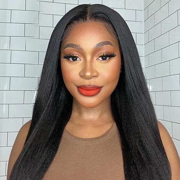 Glueless wig with a platinum - blonde color for a bold and trendy lookMslynn Pre Bleached Knots Kinky Straight HD Lace Frontal Wig Glueless wig with a platinum - blonde color for a bold and trendy lookMslynn Pre Bleached Knots Kinky Straight HD Lace Frontal Wig