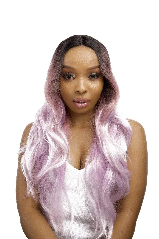 Glueless wig with a platinum - blonde color for a bold and trendy lookLong Straight Middle Part Synthetic Hair Pink Ombré Glueless wig with a platinum - blonde color for a bold and trendy lookLong Straight Middle Part Synthetic Hair Pink Ombré