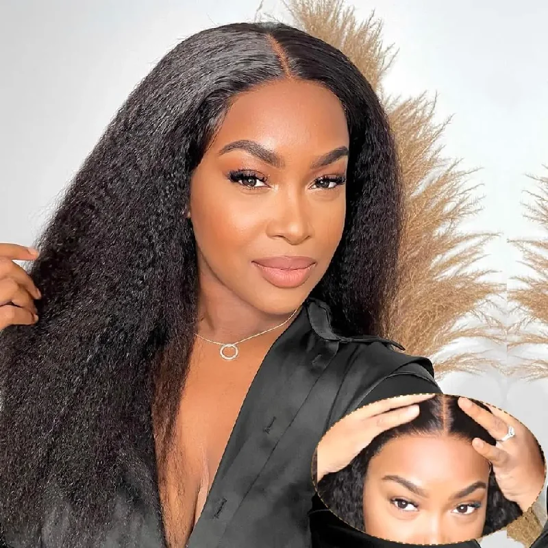 Glueless wig with a 4x4 lace closure for a secure fitLumiere Wear Go Glueless Wigs 4x4 & 5x5 Pre-cut Lace Kinky Straight Human Hair Wigs