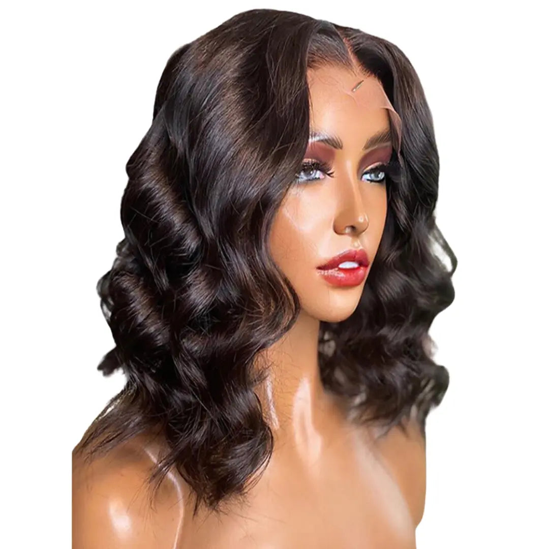 Glueless human - hair wig for a comfortable and natural feelRIO 100% Unprocessed Virgin Human Hair 13X6 HD Lace Frontal Wig - Body Wave Natural 14" Glueless human - hair wig for a comfortable and natural feelRIO 100% Unprocessed Virgin Human Hair 13X6 HD Lace Frontal Wig - Body Wave Natural 14"