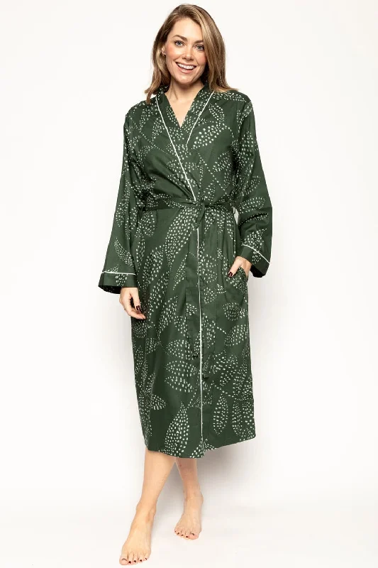 Imogen Leaf Print Long Dressing Gown