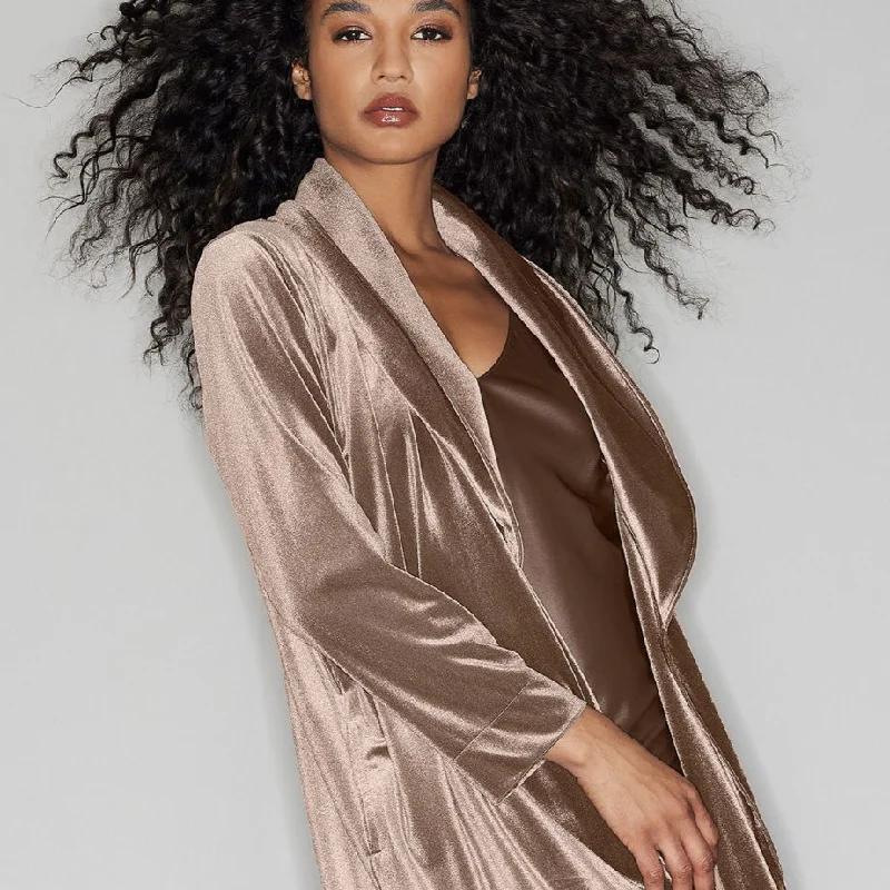 Natori Natalie Velvet Robe in Brown Velvet H74086