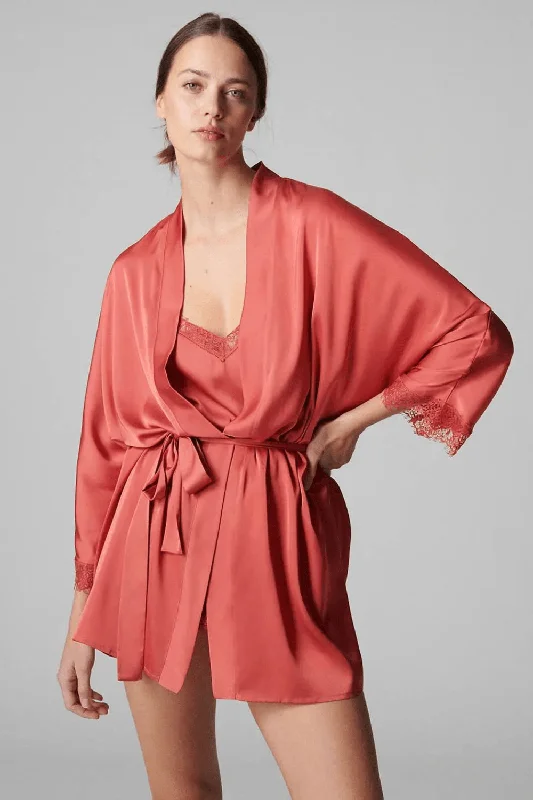 Satin Secrets Kimono Quartz Pink