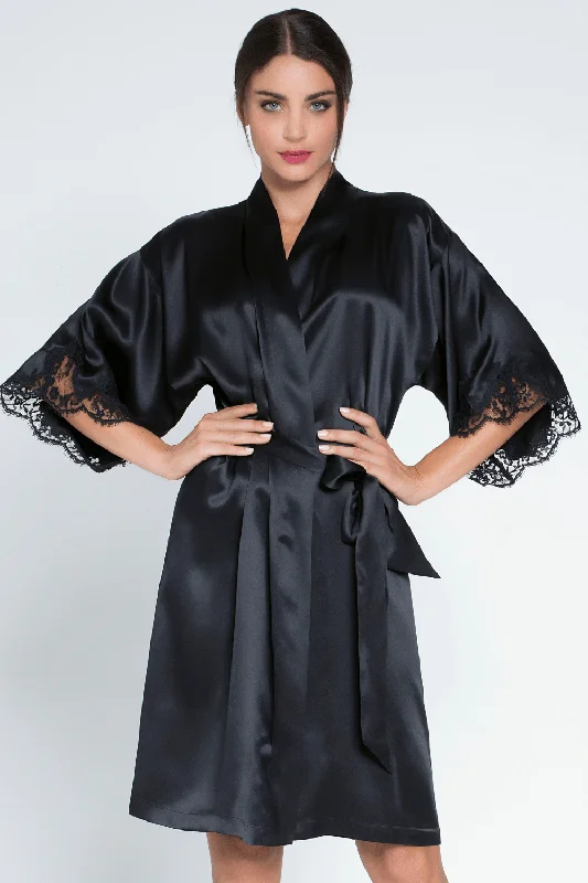 Splendeur Soie Mid Length Robe Black